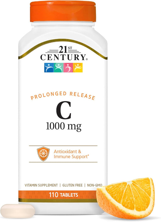 Vitamin C 1000mg Prolonged Release Caplets High Potency Immune Support, Antioxidant & Collagen Formation 110 Caplets - Caplet