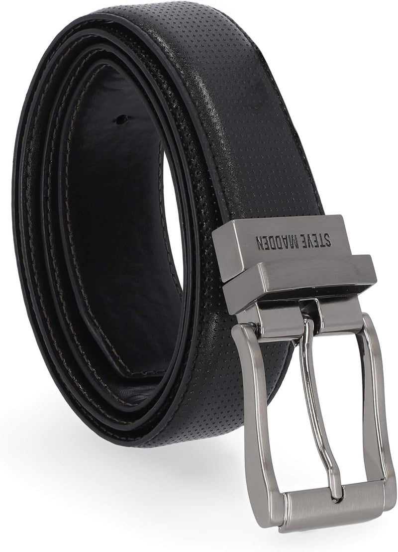 mens Dress Casual Every Day Leather Belt Belt - Black
