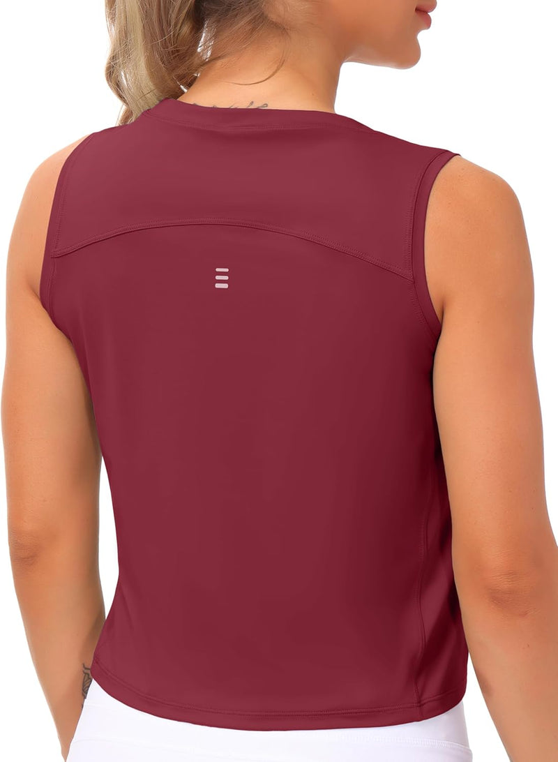 THE GYM PEOPLE Ice Silk Workout Tops for Women Quick Dry Muscle Gym Running Shirts Sleeveles