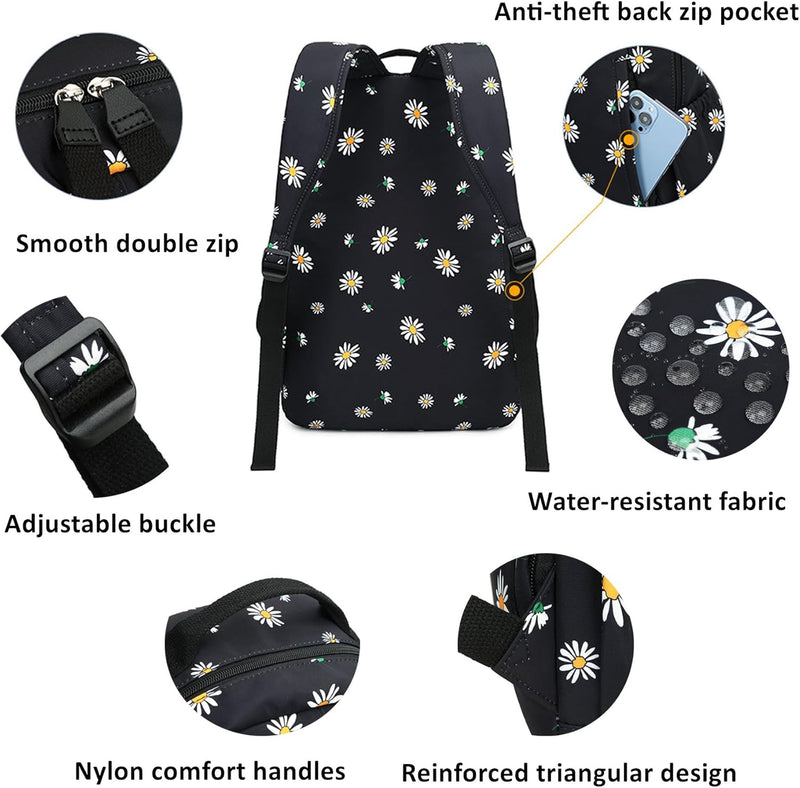 Mfikaryi Cute Cat Casual Daypack Teens Elementary School Backpack Students Bookbag for Girls Boysâ€¦