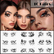 NimbusNote 10 Pairs Halloween Eye Shadow Temporary Tattoos Eyeliner Tattoo Stickers Spider Web Bat Pattern Eyeliner Fake Tattoos for Women Men Face Eye Makeup Halloween Decals Party Supplies