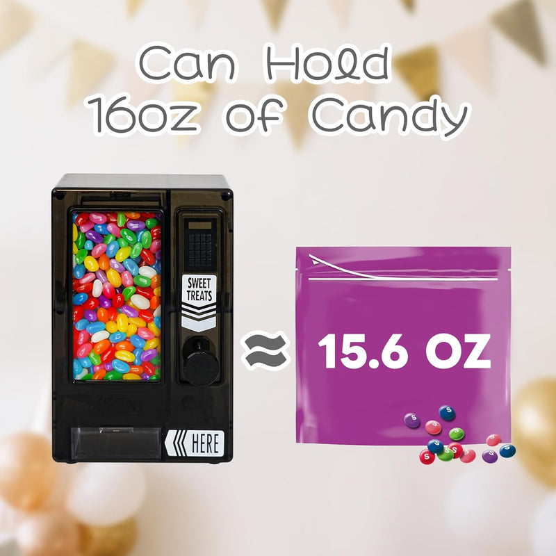 Cute Manual Candy Dispenser for Desktop, Mini Vending Machine for Mini Candies, Birthday Christmas Gift for Girls Friends (Black)