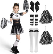 Spooktacular Creations Halloween Cheerleader Costume for Girls, Scary Skull Cheerleader Costume with Accessories for Girls, Role Play, Red and Black - in black and white