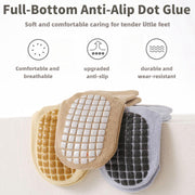 Lullaxx 5 Pairs Anti Slip Antimicrobial Baby Ankle Socks 100% cotton socks for Kids Boys and Girls, Breathable(0-3years)
