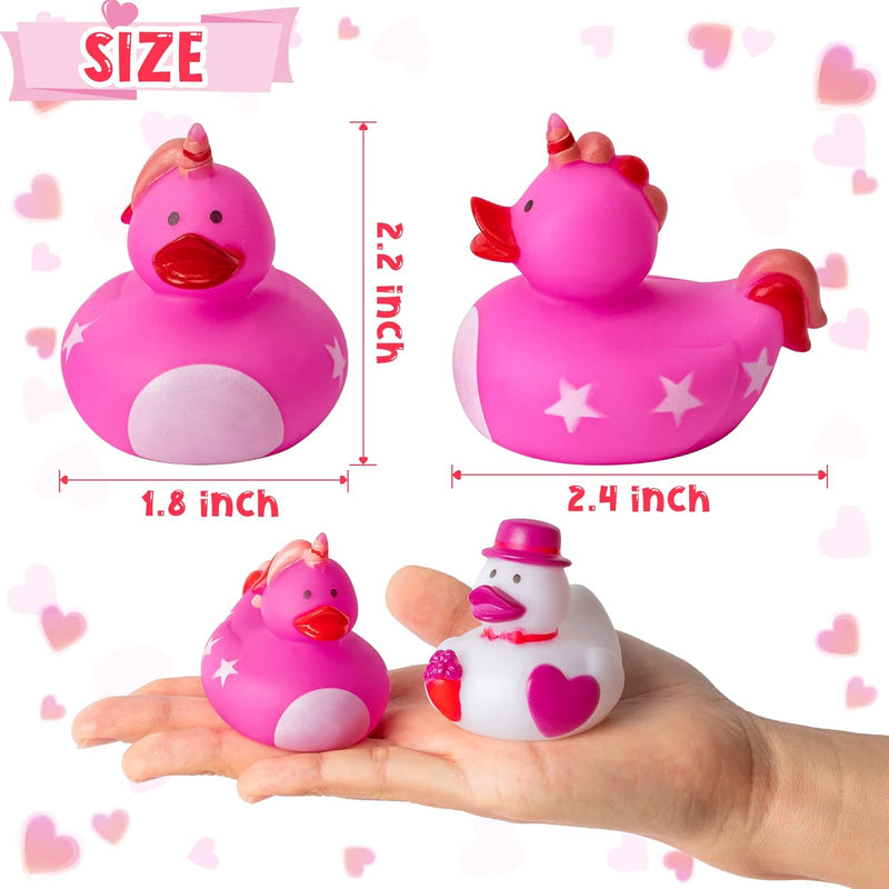 Haooryx 20Pcs Summer Beach Rubber Duckies Float Bathtub Ducky Swimming Pool Toys Summer Theme Novelty Funny Squeeze Ducks for Kids Birthday Party Favors Prize Rewards Baby Shower Bath Toys Decoration