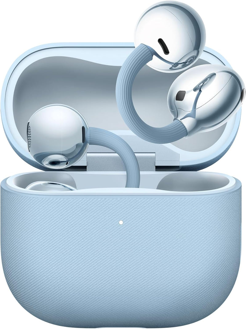 FreeClip 2 Open-Ear Clip-On Earbuds, C-bridge design, Lightweight, 38H Battery, Fast Charge, Dual Driver, IP57 Waterproof & dust proof, Touch & Head-motion control, iOS & Android, Blue - Blue