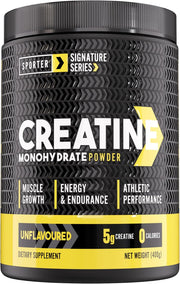 Sporter Creatine Monohydrate Powder - 250g, 50 Servings - Micronized & Pure Creatine for Muscles, Strength & Recovery - Unflavored, Easy to Mix - 400grams