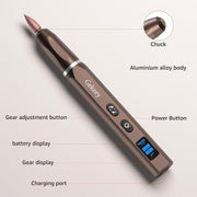 Electric Engraving Pen, Cordless Rechargeable Mini Rotary Tool with 42 Bits, Aluminum Body, Variable Speed, Portable Engraver Pen for Metal Wood Glass and Plastic, Brown