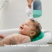 Control The Flow Rinser Bath Time Rinse Cup With Easy Grip Handle And Removable Rain Shower, White - White 710 ml