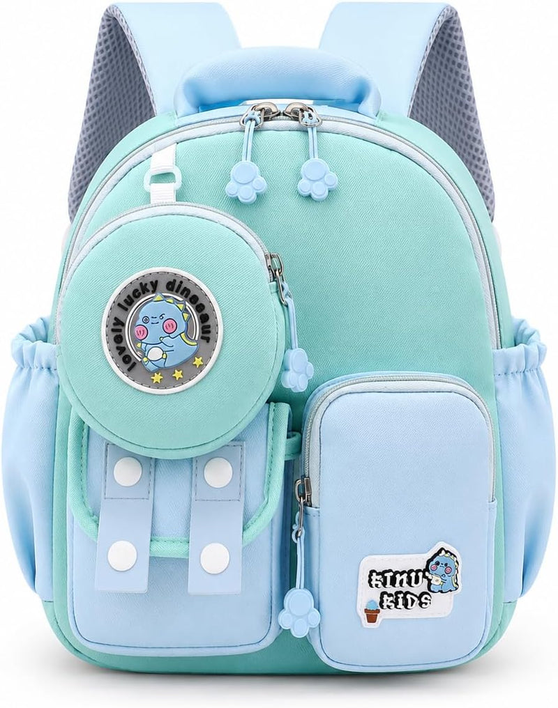 Age 1-3 Toddler Backpack Boy Girl Kids Baby Anti-lost Bag Cute Animal Children Kindergarten Angel Schoolbag - Greenish-Blue