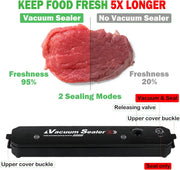 Vacuum Sealer with 10 Sealer Bag Vacuum Sealer Machine Automatic Food Vacuum Sealer for Food Savers Storage Household Black Food Sealer