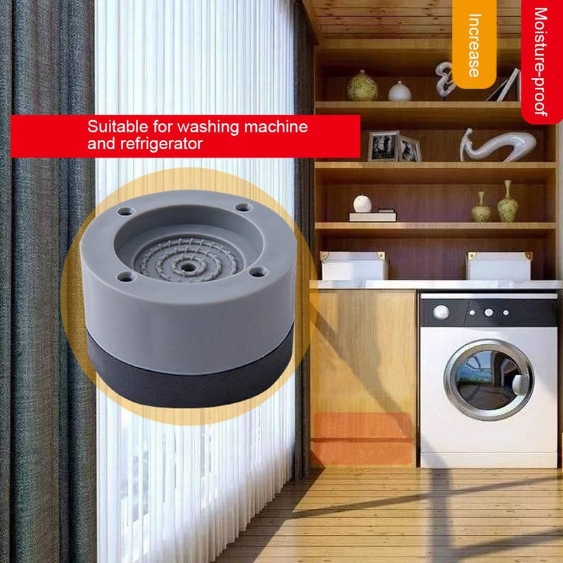 LELE LIFE 4Pcs Thick Washing Machine Anti Vibration Pads, Non-Slip Rubber Dryer and Washer Foot Pads Stabilizer, Washing Machine Support Anti-Walk Silent Feet, Stackable Part and Rubber Base