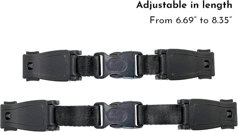 Sulfar Universal Child Chest Harness Clip, Car Seat Safety Belt Clip Buckle, Anti-Slip Baby Chest Clip Guard Compatible with Seats, Strollers, Schoolbags, for 1.5-inch Width Harness (black, grey)