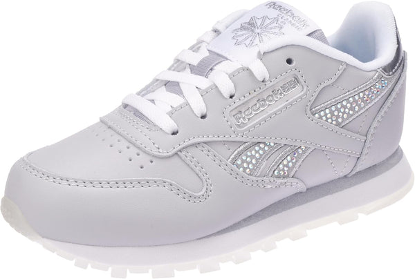 CLASSIC LEATHER girls Sneaker - White/Silver/Moon