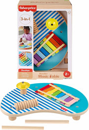 Fisher-Price Baby & Toddler Toy Wooden Stack & Sort Animals, 10 Wood Pieces for Developmental Play Ages 1+ Years - Wooden -Music Table