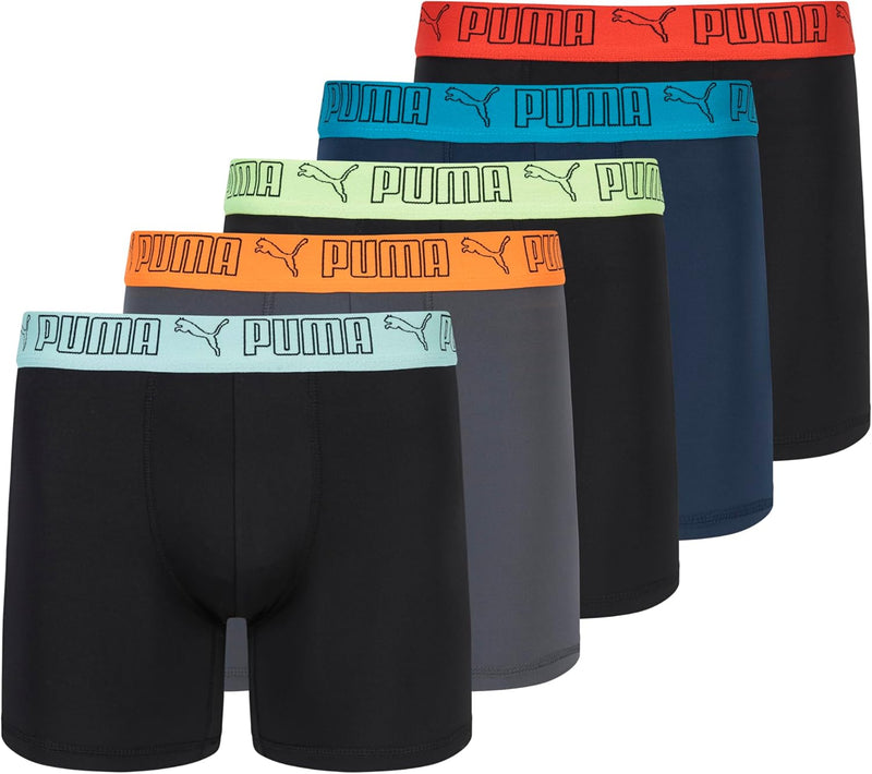 mens 5 Pack Performance Boxer Briefs Boxer Briefs - Black/Grey/Navy/Bright