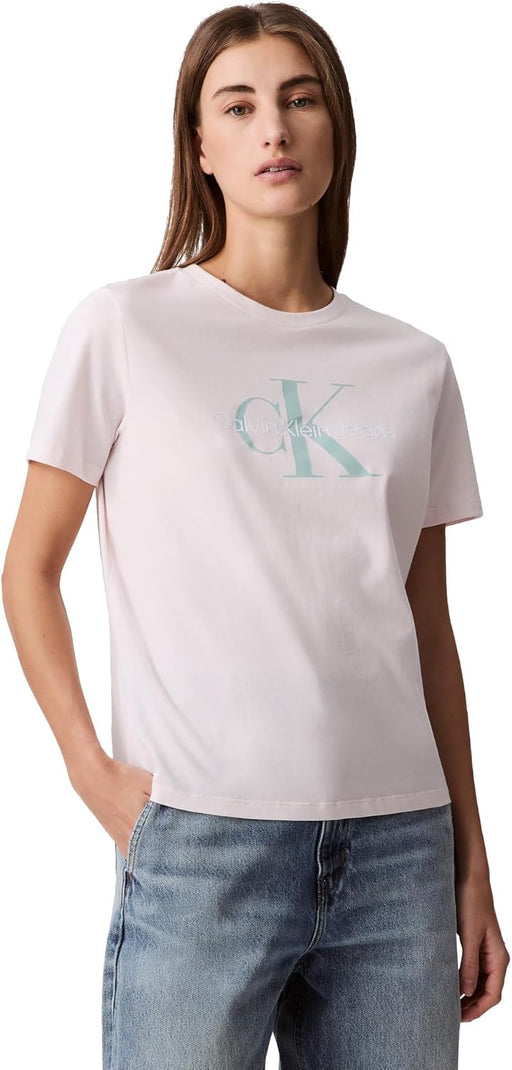 womens Monogram Logo Crewneck T-shirt Monogram Logo Crewneck T-shirt (pack of 1) - Pearl