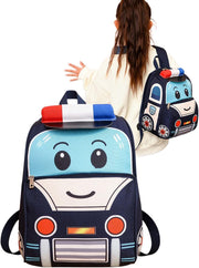 Kids Backpack, Toddler School Bag, Small Kids Daypack, Baby Preschool Bag, Cute Car Shape Travel Bag for Baby Boys and Girls, Perfect for Kindergarten, Travel, School - Blue