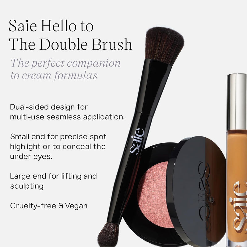 Saie The Base Brush - Ultra-Soft Foundation Brush for Liquid Makeup - Dense Complexion + Blending Brush with Cruelty-Free, Synthetic Bristles (1 Count)