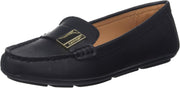 Lisa Womens Loafer Flat - Black Leather 001