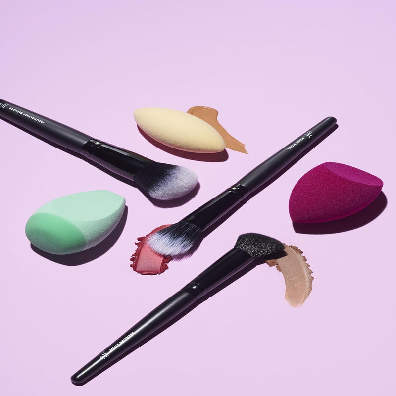 e.l.f. Buffing Foundation Brush, Makeup Brush For An Airbrushed Finish & Even Coverage, Can Be Used With Powder, Cream & Liquids, Vegan & Cruelty-Free