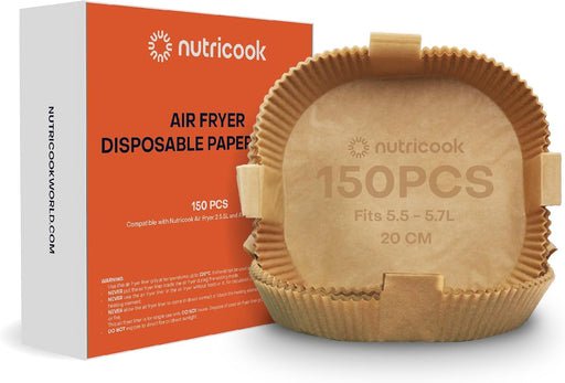 150 Pieces Disposable Air Fryer Liner, Water/oil proof for Baking, Roasting, and Air Frying Fits any brand from 3.3L to 5.2L Air fryers,16cm Square, NC-AFL100 - Large