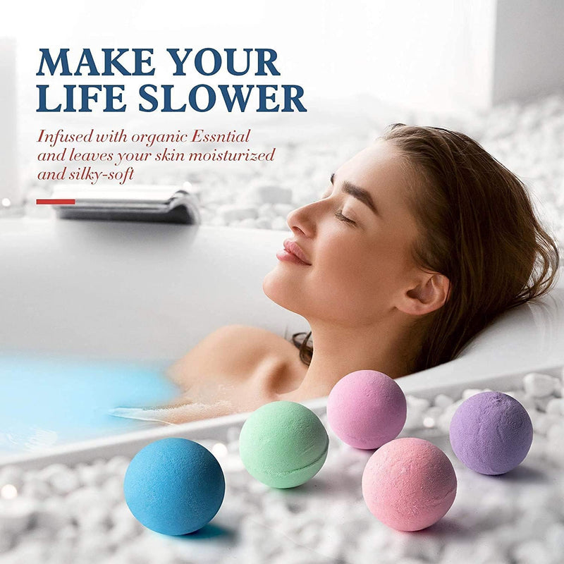 Jadole Naturals Luxury Organic Bath Bombs Gift Set- 12 Pieces With Rich Colorful Bubbles & Flavor I Infused Natural Essential Oil Bath Bombs Set for Relaxation, Stress Relief & Skin Moisturizing