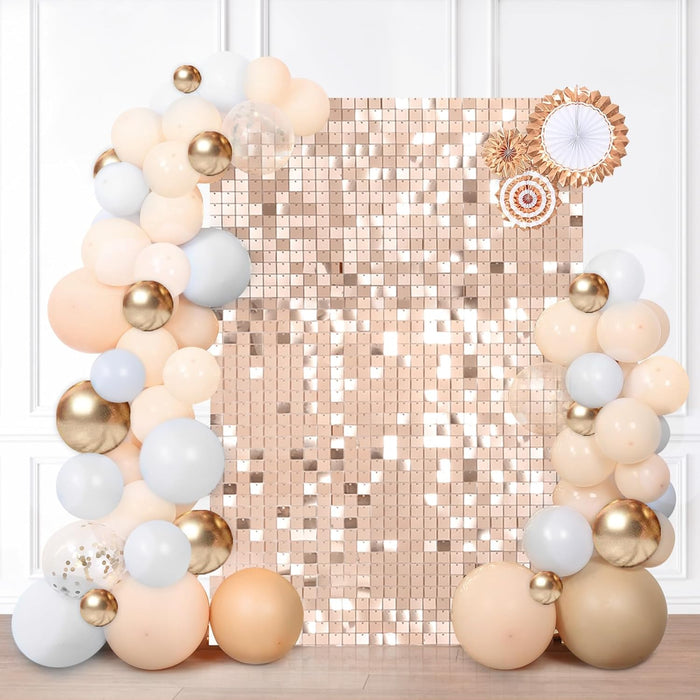LuoluoHouse Shimmer Wall Panel Sequin Backdrop Panels 12 Packs-Iridescent Silver Backdrop for Graduation Anniversary Backdrop Wall Backdrops Engagement Decoration