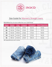 Women's Straight Jeans (INKSS23WJN-013_Denim Drama_36)