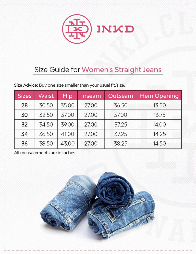 Women's Straight Jeans (INKSS23WJN-013_Denim Drama_36)