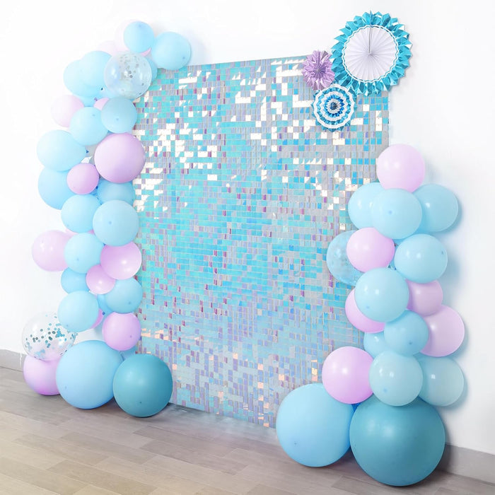 LuoluoHouse Red Shimmer Wall Panel Glitter Sequin Backdrop Panel of 24 Shiny Backdrop for Party Event Background Foil Back Drop