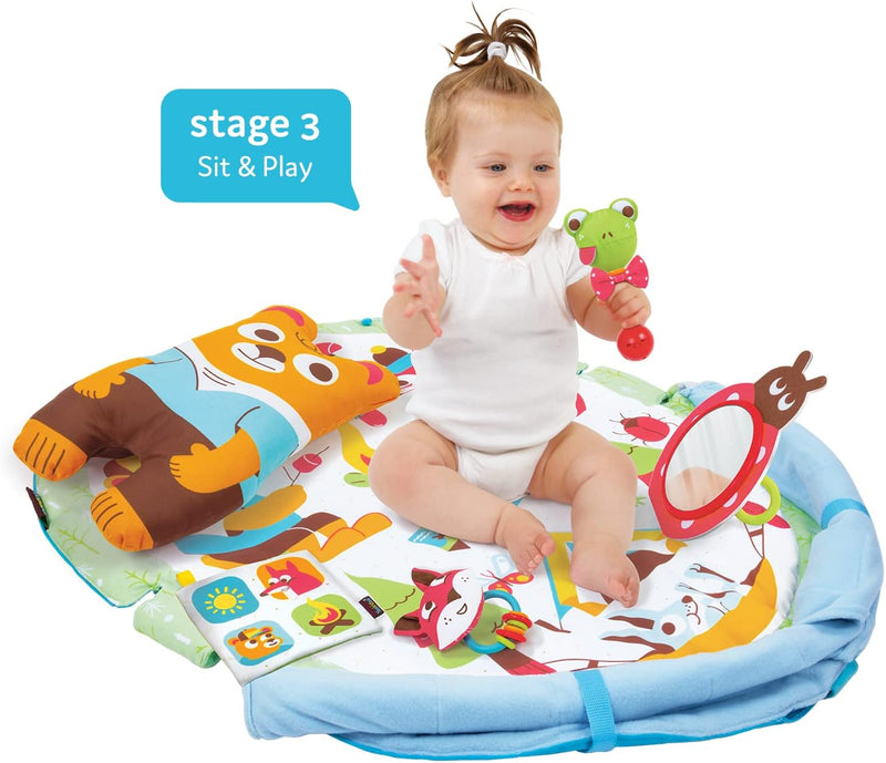 Yookidoo Circus Baby Playmat Gym. with Musical Motorized Mobile, Tummy Time Pillow, Mirror, and Newborn Textured Animal Figures. Infant Activity for 0-12 Month.