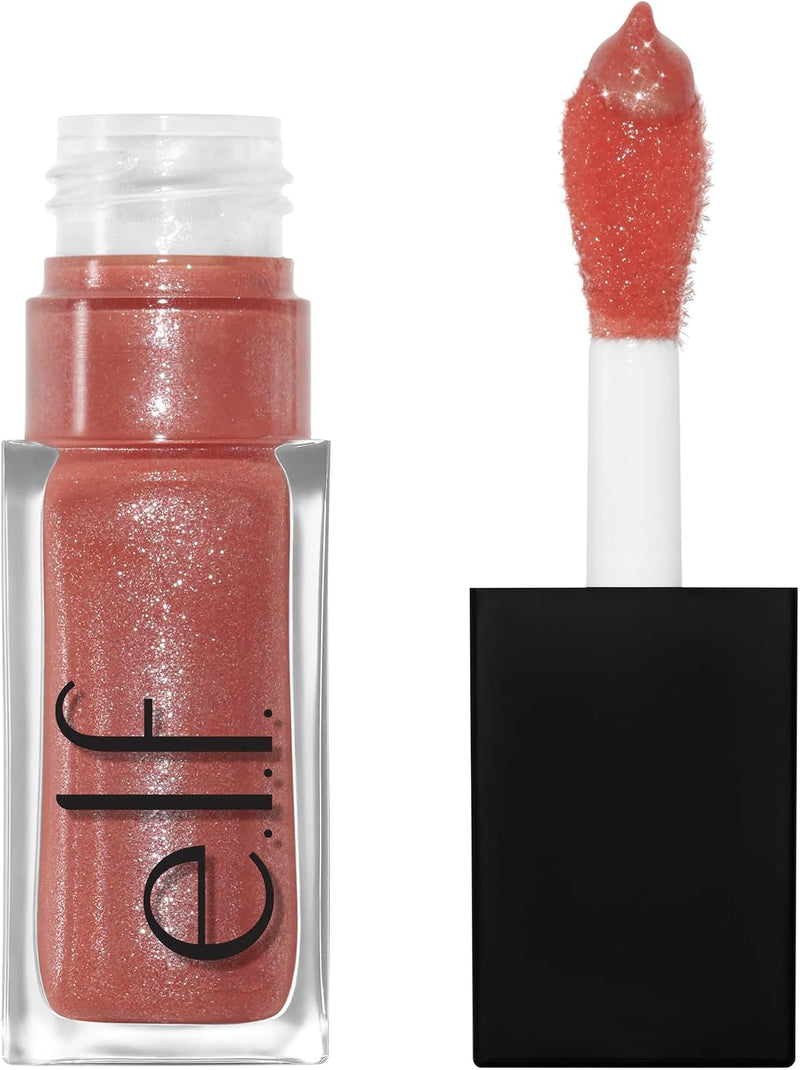 e.l.f. Glow Reviver Lip Oil, Nourishing and Hydrating with High-Shine Glimmer Finish & Sheer Wash Of Color, Minty Scent, Non-Sticky, Vegan & Cruelty-free, Candy Coded - Princess Cut 7.6 ml (Pack of 1)