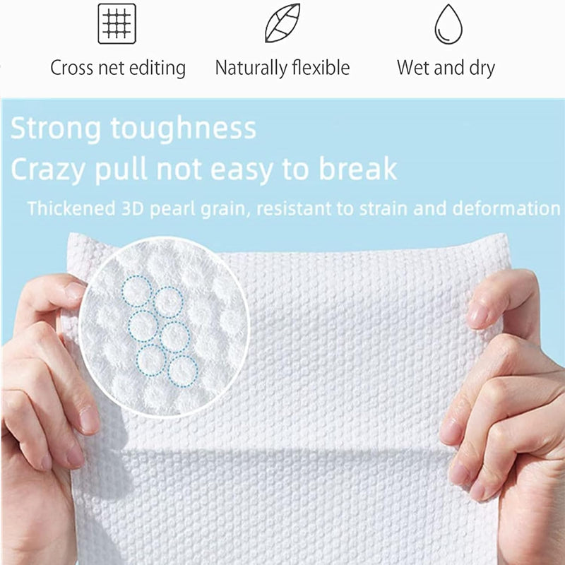 Disposable Face Towel, Wall Mounted Large Size Soft Dry Wipes, Simple Wet and Dry Facial Cleansing Tissue, Face Towelette Wipes Cloths for Sensitive Skin, Facial Cleaning, Makeup Removing (500G)