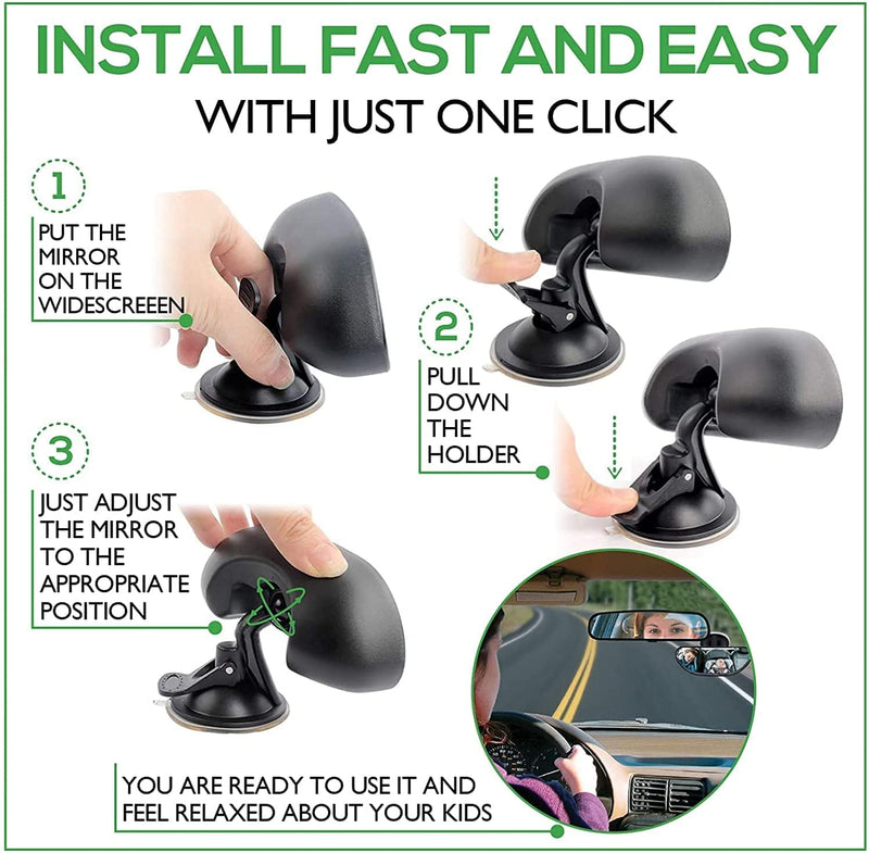 Baby Car Mirror, Windshield Front Facing Seat Full Wide Angle View Infant Mirror, Rearview Car Seat Mirror That Attaches With A Adjustable Suction Cup, Shatterproof Child Safety Mirror Accessories
