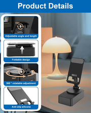 Induction Speaker Stand, 3 in 1 Foldable Cell Phone with Induction Speaker/Atmosphere Light/Anti-Slip Base, Audio Stand with 360 Rotation Foldable Dock