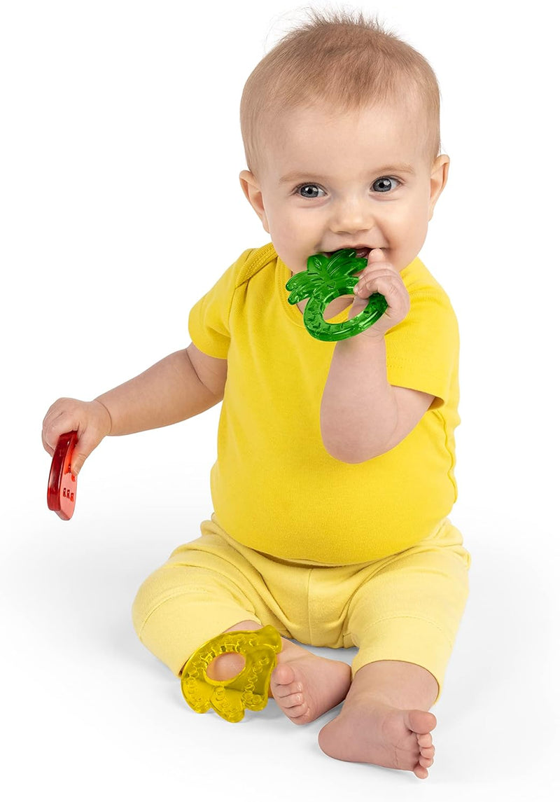 Bright Starts Gummy Buddies 3-Pack Textured Teethers - BPA-Free Elephant, Lion, Monkey - Unisex, 3 Months +