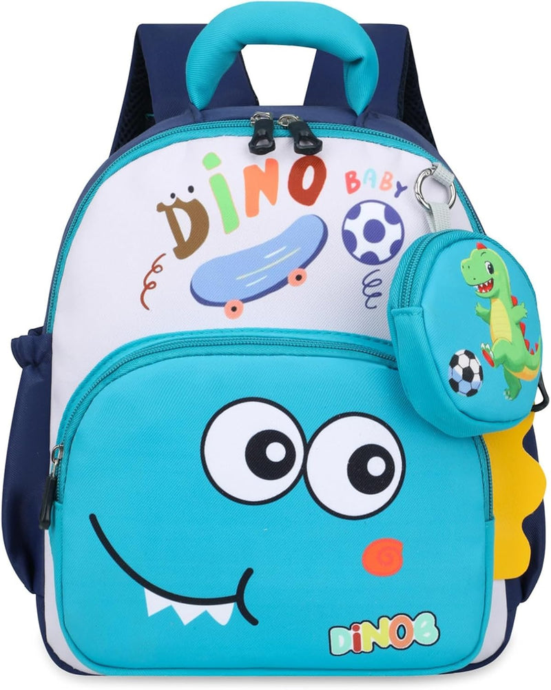 2-in-1 Kids Backpack with Detachable Crossbody Bag, Cute Cartoon Toddler Preschool Bookbag for Boys Girls, Lightweight Nursery & Travel Backpack - BLUE-02