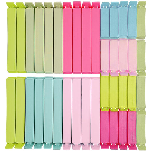 Zhtulck Bag Clips for Food Storage, 40 Pcs Food Bag Clips 2 Sizes & 4 Colours Food Clips Bag Reusable Plastic Clips Sealing Clips for Food Bags Freezer Bag Clips for nacks, Food, Sandwich