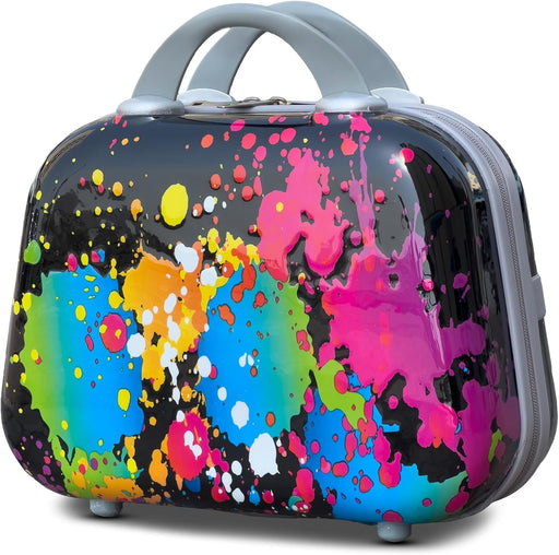 Printed Splash Paint Hard Shell 14 Inch Beauty Case Lightweight Luggage, Combination Lock, Suitcase - Beauty Case-14-Inc