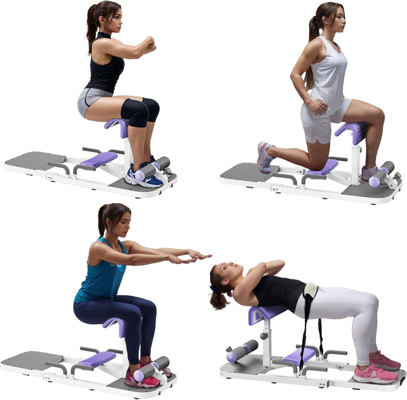 seanleecore Multi-Function Deep Sissy Squat Machine Home Gym Hip Thrust Machine Booty Sprout Home Workout Equipment for Women & Men