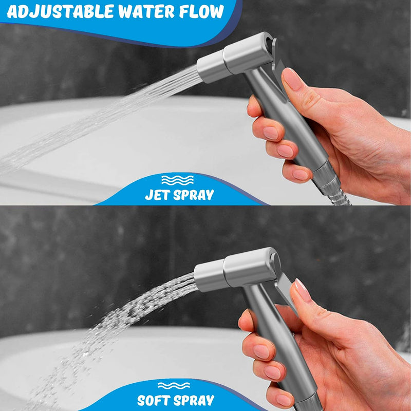 AVAbay 70-Inch Bidet Hose - Long Shower Head Stainless Steel Hose Bathroom Toilet Handheld Showerhead Sprayer Extension Replacement Part with Brass Coupler, Polished Chrome