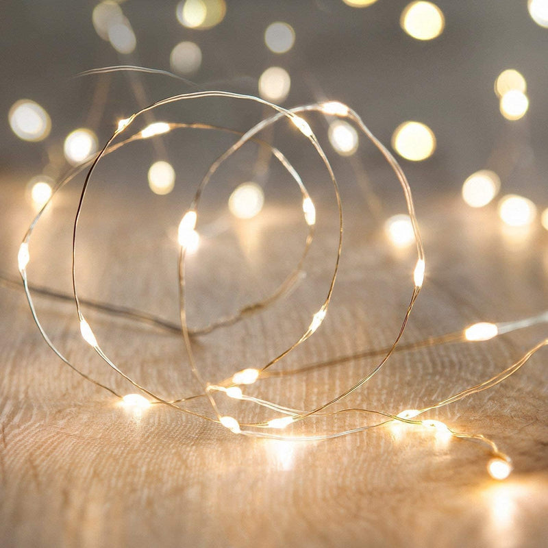 ANJAYLIA LED Fairy String Lights,ANJAYLIA 10Ft/3M 30leds Firefly String Lights Garden Home Party Wedding Festival Decorations Crafting Battery Operated Lights(Warm White) - Yellow 16.5ft*1pc