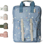 Kids School Backpack 5-8 years, Easy to Carry & Durable, Made of Sustainable Materials, Spacious, Perfect for Nurseries and Travel, Classic Cherry Print - Spaceship Kids