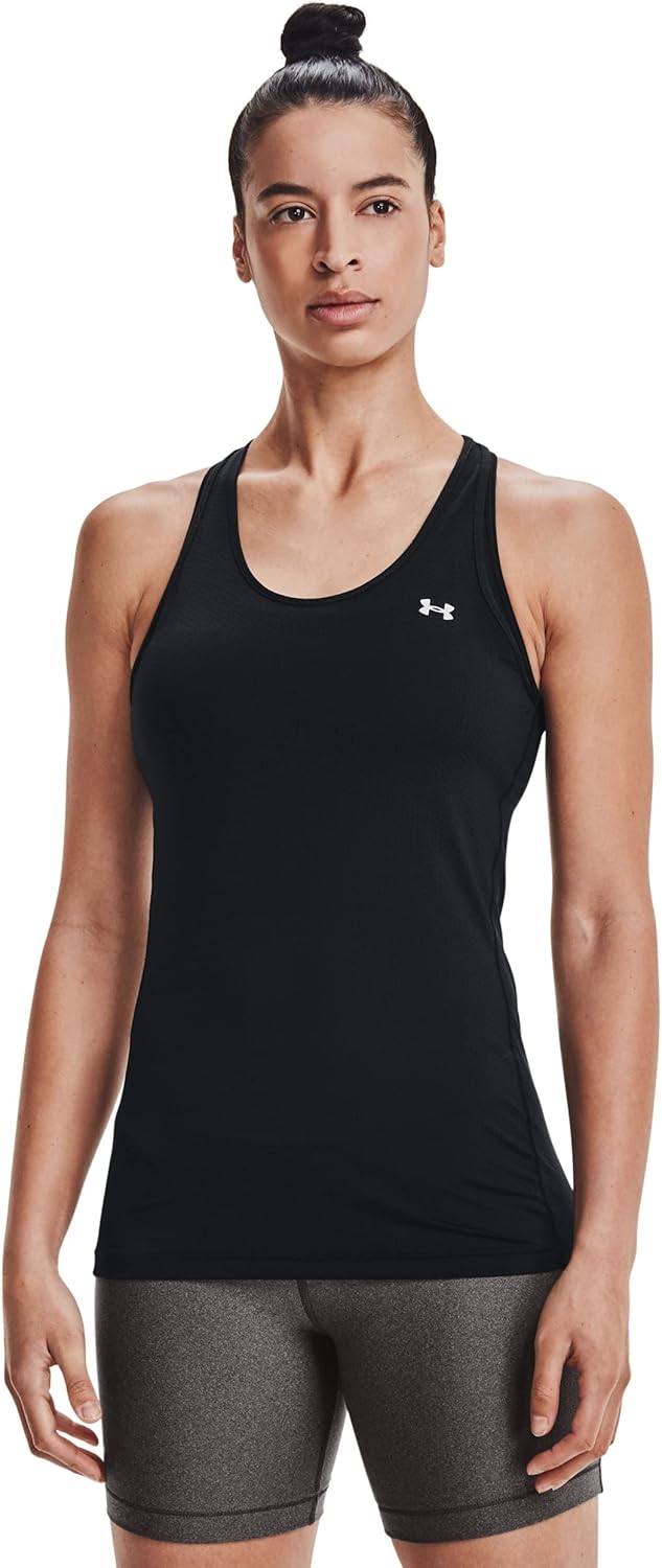 Women's Heat Gear Racer Tank Top - M Black / / Metallic Silver