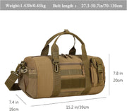 small Tactical Duffle Bag Men Gym Pack Military Molle Shoulder Bags Shoes Storage Sports Handbag with Patch (Coyote Brown) - Coyote Brown