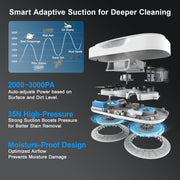 HUTT DDC56 Window Cleaning Robot Double Beam with Ultrasonic Spray Function, Electric Window Cleaner Remote Control with Dual Water Tank, Window Edge Detection