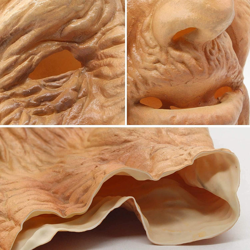 Realistic Latex Old Man Mask Male Disguise Halloween Fancy Dress Head the Elder Old Man Headgear for Masquerade Halloween Realistic Headgear Decoration Human Wrinkle Scary Hat Creepy Wrinkle Mask (E1)
