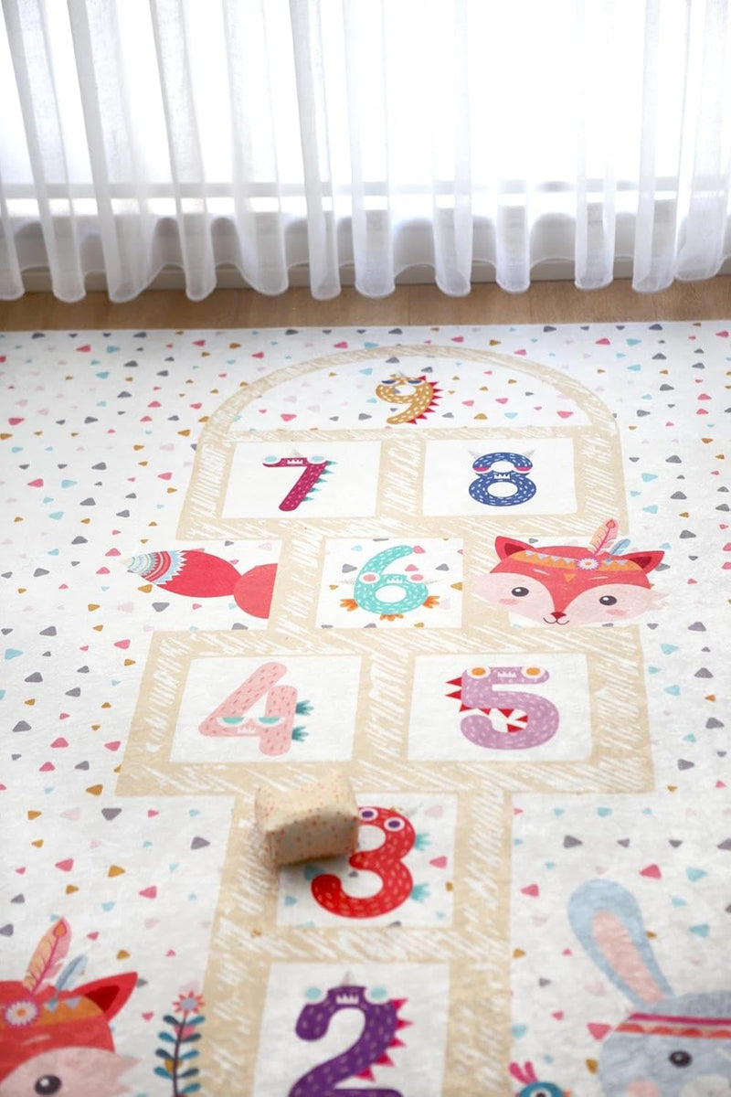 Hamur Home Baby Play Mat Non-slip Play Mat Foldable Crawling Mat Kids Baby Mat 150 X 150 Cm For Kids Room Playroom Washable Machine Washable Kids Carpet (Animals)