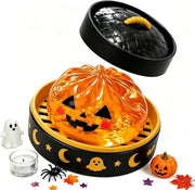 Halloween Spooky Glitter Dumpling Squishies Toys, Dumplings Stress Balls for Adults Fidget Toy with Steamer, Cute Halloween Decor Ghost Bao Bun Squishes for Anxiety Relief, Orange - Orange